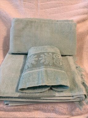 Cannon Soft Light Green Bath Towel Set - Plush Home Bath Towels